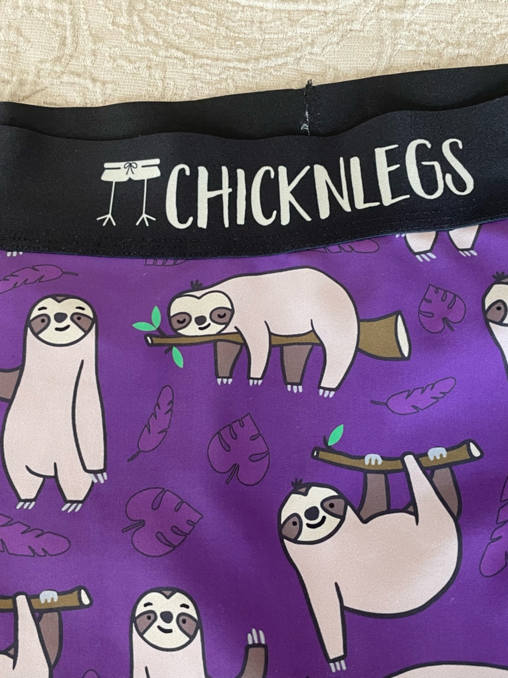 ChicknLegs Women's Purple Sloth Athletic Shorts - Picture 2 of 6